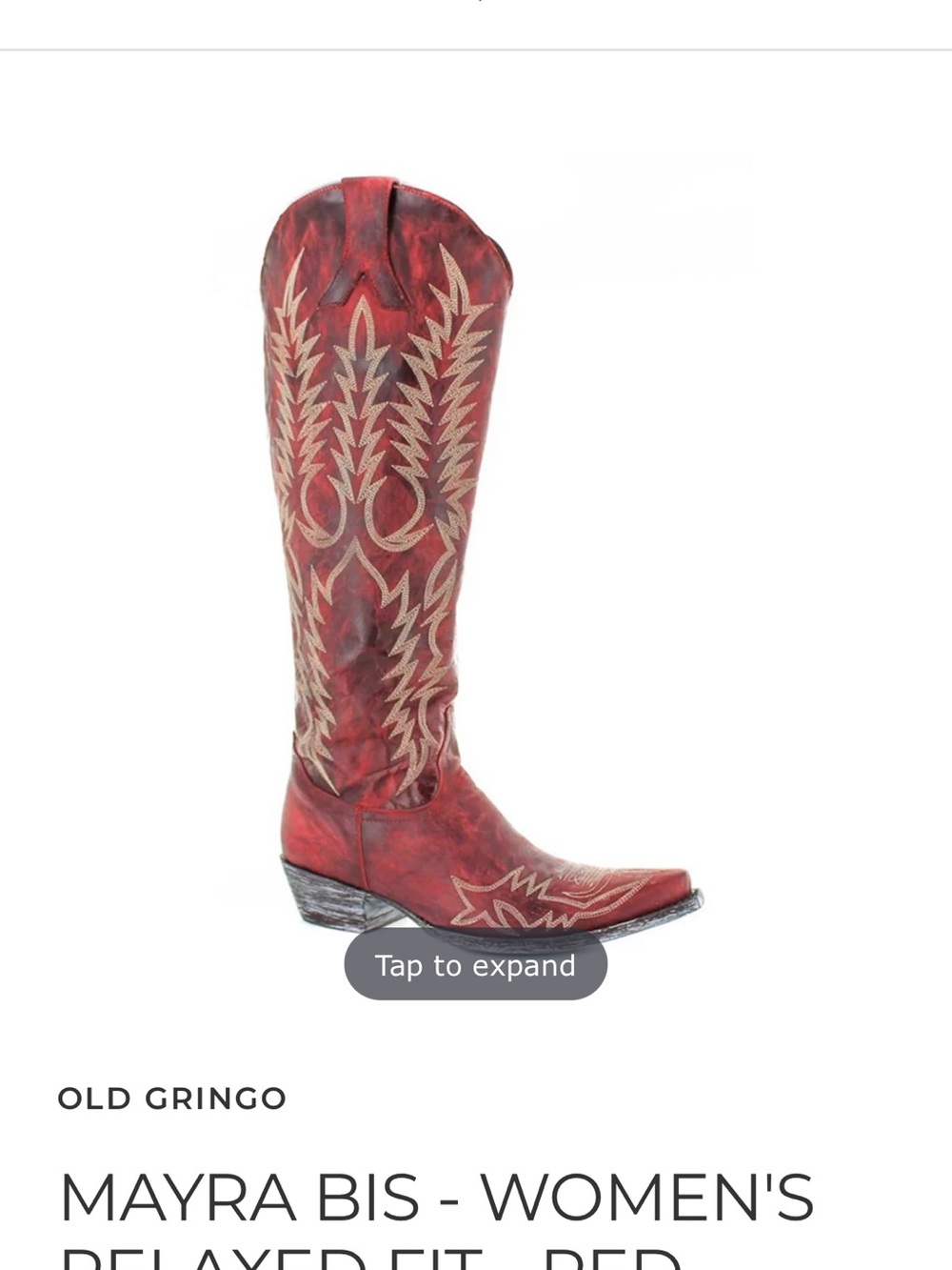 Old Gringo Red Leather Women's Embroidered Tall Cowboy Boots